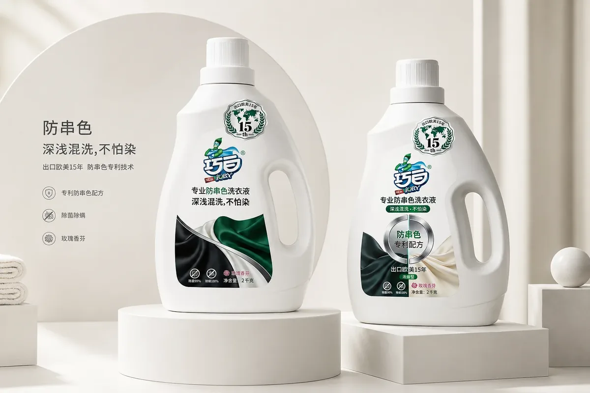 巧白防串色洗衣液包装设计案例